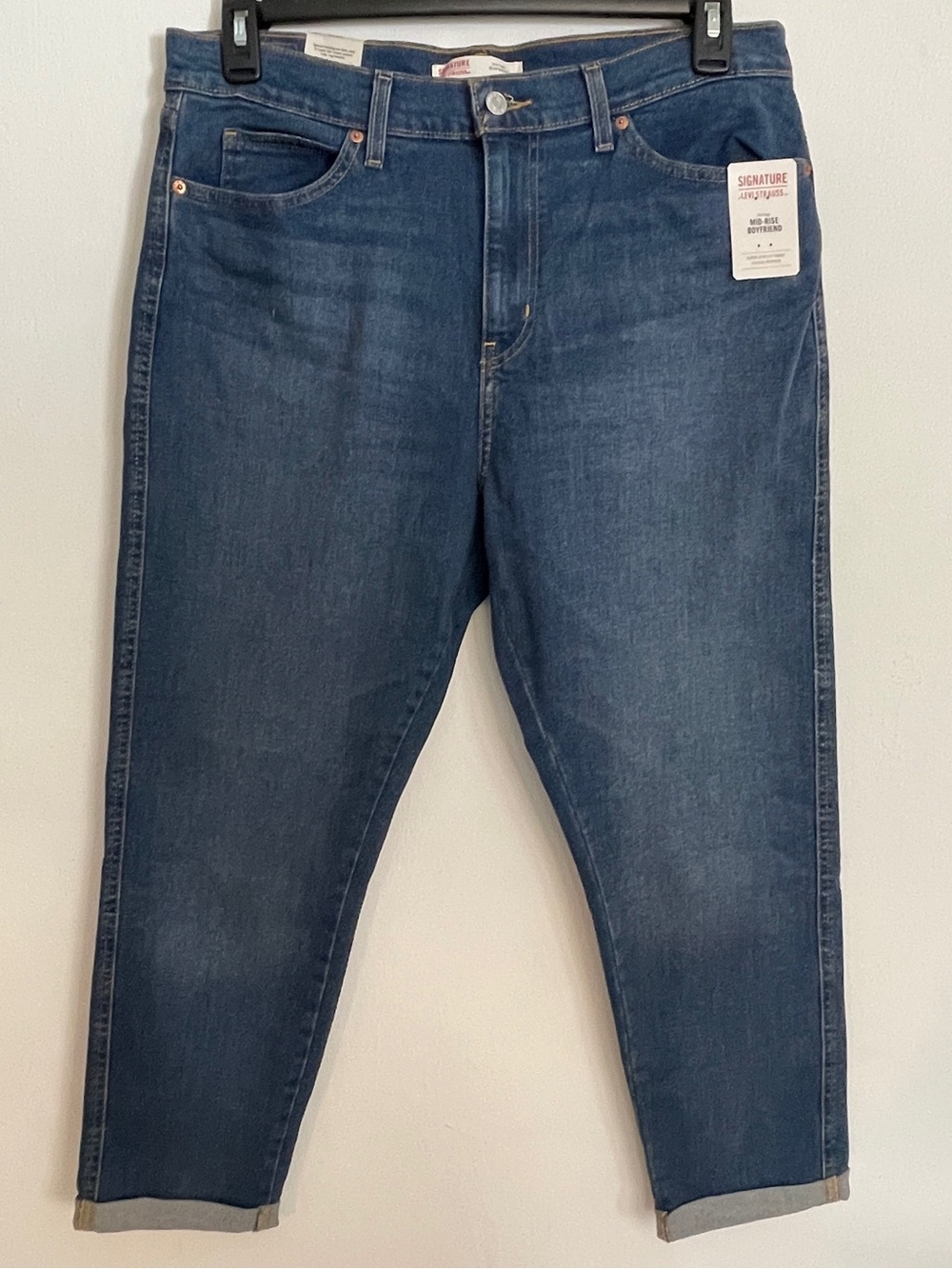Signature by Levi Strauss Womens Heritage Boyfriend Mid Rise Jeans Size 12 NWT